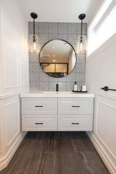 Rénovation de salle de bain esprit atelier pour une maison d'hôte à Octeville-sur-Mer